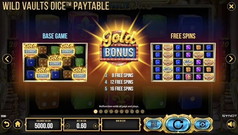 Wild Vaults Dice - rozszerzający się Wild Dice na bębnie